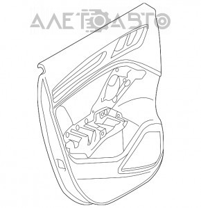 Обшивка двери карточка задняя левая Audi A3 8V 15-20 4d, 5d, черная