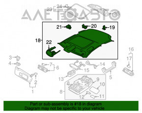 Обшивка потолка Audi A3 8V 15-16 черная