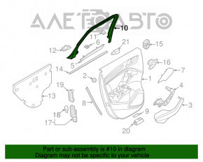 Рамка двери внутр задняя левая Audi A3 8V 15-20 черная