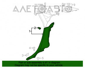 Capac spate stânga Audi A3 8V 15-20 4 uși, 5 uși, neagră, pentru airbag