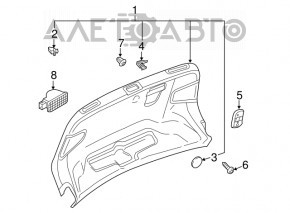 Обшивка крышки багажника Audi A3 8V 15-20 4d черн, слом креп