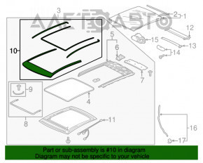 Накладка крыши передняя Audi A3 8V 15-20 4d, 5d, глянец