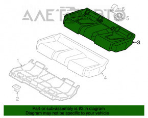 Задний ряд сидений 2 ряд Audi A3 8V 15-16 4d кожа, черный