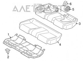 Задний ряд сидений 2 ряд Audi A3 8V 15-16 4d кожа, черный