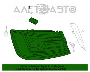 Lampa exterioară aripă stângă Audi A3 8V 15-16 4d usa LED