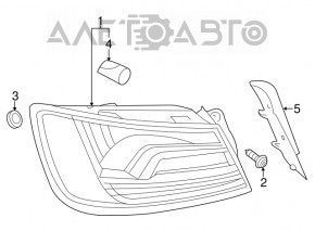 Фонарь внешний крыло левый Audi A3 8V 15-16 4d usa LED