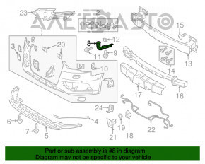 Крепление переднего бампера под фарой правое Audi A3 8V 15-20 OEM