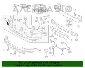 Capacul carligului de tractare pentru bara fata Audi A3 8V 15-16 nou OEM original