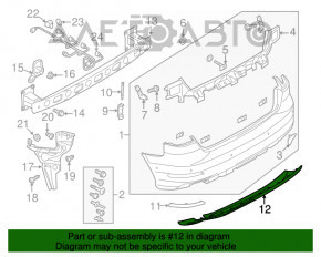 Buza bara spate Audi A3 8V 15-16 pentru 2 tevi, noua, originala OEM.