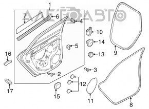 Заглушка двери задней правой задняя Audi A3 8V 15-20 4d, 5d