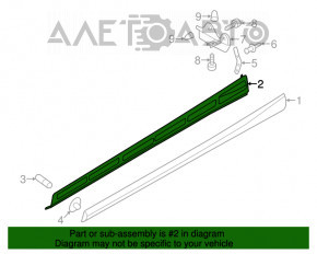 Prindere prag stânga Audi A3 8V 15-20 4 uși, 5 uși, nou, original OEM