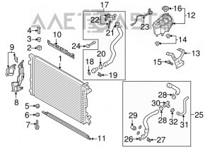 Deflectorul radiatorului stânga Audi A4 B9 17- 2.0T mic nou OEM original