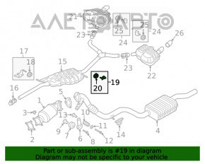 Suportul de evacuare frontal stânga pentru Audi A4 B9 17- 2.0T cu cauciuc