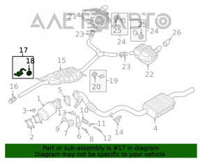 Suportul de suspensie a evacuării din față dreapta pentru Audi A4 B9 17- 2.0T fără cauciuc