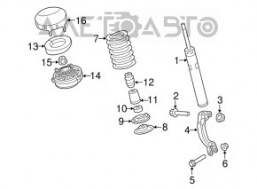 Arcul de suspensie din față dreapta Audi A4 B9 17-