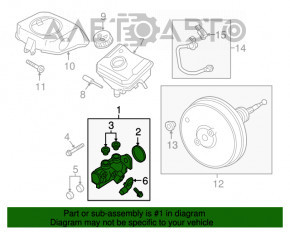 Rezervorul principal de frână cu capacul pentru Audi A4 B9 17-