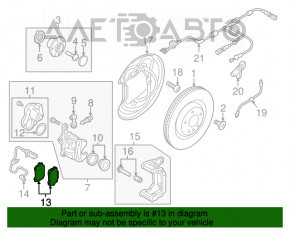 Plăcuțe de frână spate set de 4 bucăți Audi Q5 80A 18-9mm