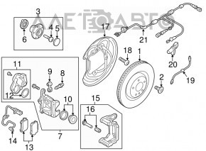 Plăcuțe de frână spate set de 4 bucăți Audi Q5 80A 18-9mm