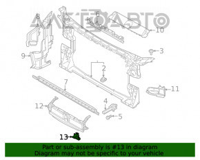 Suport de fixare a grilei radiatorului stânga Audi A4 B9 17-