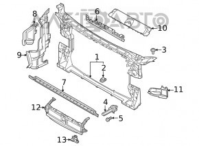 Suport de fixare a grilei radiatorului stânga Audi A4 B9 17- nou aftermarket