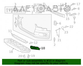 Grila bara fata stanga Audi A4 B9 17-19 s-line, fara radar, crom deschis