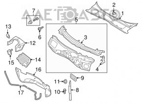 Tapa stergatoare metalica Audi A4 B9 17 - noua originala OEM