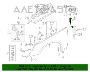 Suport aripi spate dreapta Audi A4 B9 17-