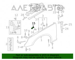 Кронштейн крыла центральный правый Audi A4 B9 17- малый