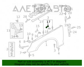 Suport aripi dreapta centrală Audi A4 B9 17- OEM original nou de mărime mare