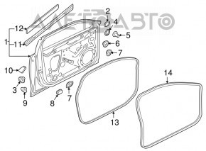 Capacul ușii din față dreapta Audi A4 B9 17- spate