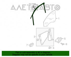 Garnitură de etanșare a geamului cu matriță, dreapta față, Audi A4 B9 17- crom