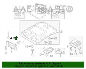 Suportul de prindere a parasolarului pasagerului Audi A4 B8 13-16 restilizat, gri, sedan.