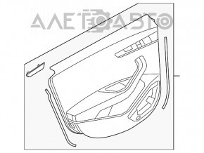 Capacul usii spate stanga Audi A4 B9 17-19 negru, cu difuzor, insertie de aluminiu