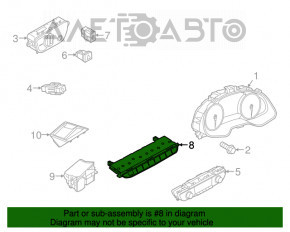 Panoul de butoane de pe panoul frontal al Audi Q5 80A 18-