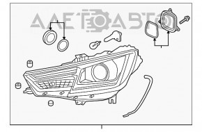 Far stânga față completă Audi A4 B9 17-19 xenon + LED, pânză în sticlă, nisip