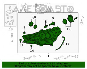 Far stânga față completă Audi A4 B9 17-19 xenon + LED, pânză în sticlă, nisip