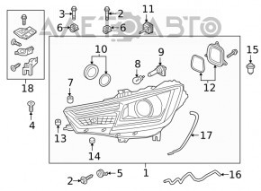 Far stânga față completă Audi A4 B9 17-19 xenon + LED, pânză în sticlă, nisip