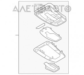 Plafonul de iluminare frontal pentru Audi A4 B9 17-19 gri, sub geam, zgârieturi