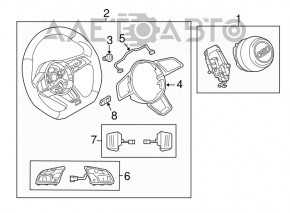 Кнопки управления на руле в сборе Audi A4 B9 17-