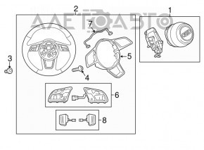 Кнопки управления на руле в сборе Audi A4 B9 17- под подогрев руля