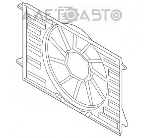 Difuzorul carcasei radiatorului asamblat pentru Audi Q7 16- 2.0T, 3.0T cu un singur ventilator.