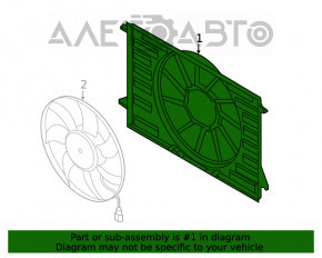 Difuzorul carcasei radiatorului asamblat pentru Audi Q7 16- 2.0T, 3.0T cu un singur ventilator.