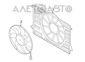 Difuzorul carcasei radiatorului asamblat Audi A4 B9 17- 2.0T