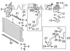 Deflector radiator stanga Audi A4 B9 17- 2.0T mare nou original OEM