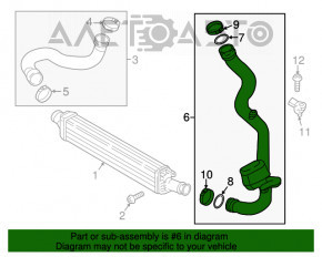 Патрубок интеркулера правый Audi A5 F5 17- 2.0T