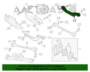 Maneta transversală superioară din spate dreapta pentru Audi A4 B9 17-