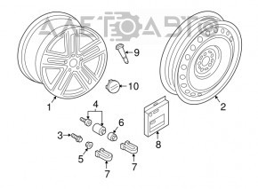 Запасное колесо докатка Audi A4 B9 17- R19 125/70