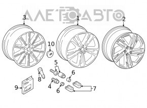 Центральный колпачок на диск Audi A4 B9 17- OEM