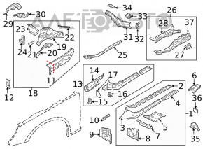 Partea din față stânga Audi A4 B9 17- albă.