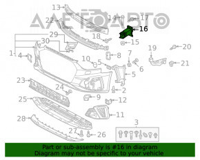 Клык усилителя переднего бампера правый Audi A4 B9 17- новый OEM оригинал